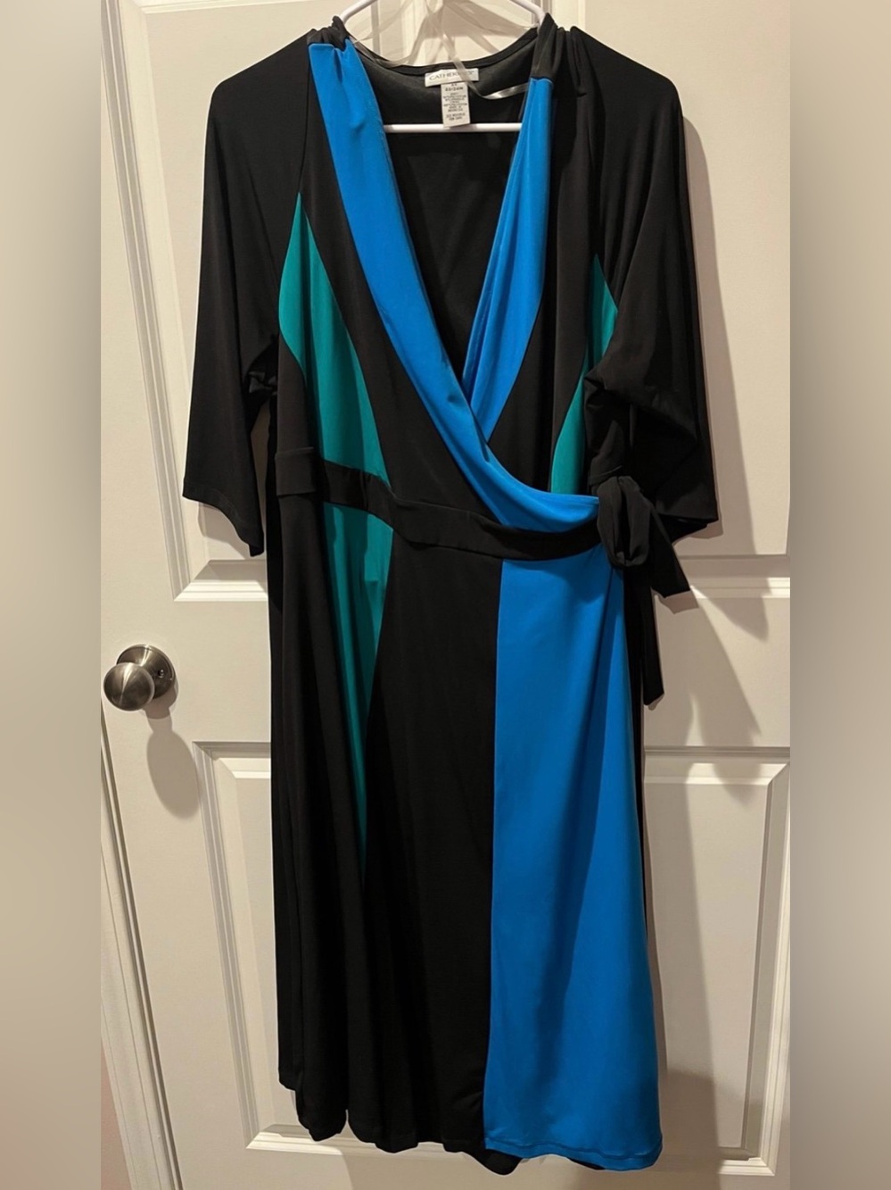 Catherine’s Black, Green, and Blue Formal Tie Dress Size 2XL